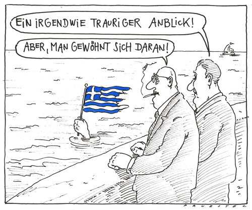 Cartoon: irgendwie traurig (medium) by Andreas Prüstel tagged griechenland,staatsverschuldung,staatskrise,hilfsmaßnahmen,griechenland,staatsverschuldung,staatskrise,hilfsmaßnahmen