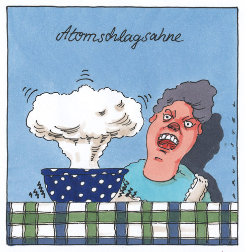 Cartoon: küchenwunder (medium) by Andreas Prüstel tagged küche,schlagsahne,atomschlag,atombombe,hausfrau,küche,schlagsahne,atomschlag,atombombe,hausfrau,atompilz
