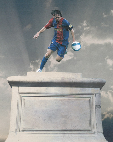 Cartoon: Messi (medium) by Andreas Prüstel tagged messi,fußball,fcbarcelona,denkmal
