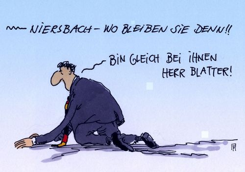 Cartoon: niersbach blatter (medium) by Andreas Prüstel tagged fifa,dfb,niersbach,blatter,cartoon,karikatur,andreas,pruestel,fifa,dfb,niersbach,blatter,cartoon,karikatur,andreas,pruestel