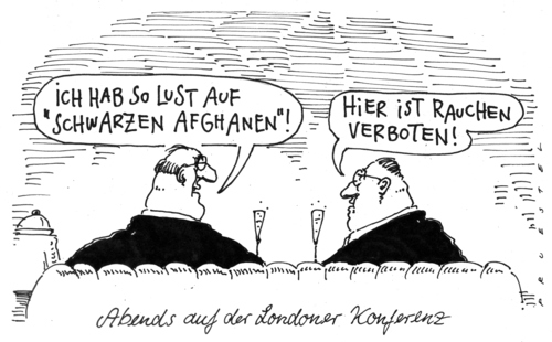 Cartoon: o.t. (medium) by Andreas Prüstel tagged afghanistankonferenz,haschisch,afghanistankonferenz,haschisch,afghanistan,krieg,rauchen,kiffen,drogen
