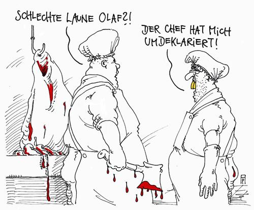 Cartoon: pechvogel (medium) by Andreas Prüstel tagged karikatur,cartoon,umdeklarierung,pferdefleischskandal,pferdefleischskandal,umdeklarierung,cartoon,karikatur