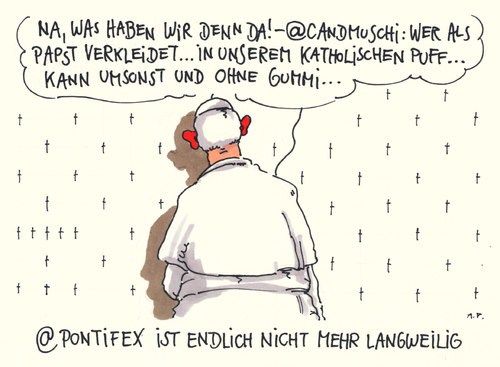 Cartoon: pontifex (medium) by Andreas Prüstel tagged twitter,twittern,papst,ratzinger,benedetto,pontifex,vatikann,twitter,twittern,papst,ratzinger,benedetto,pontifex,vatikann