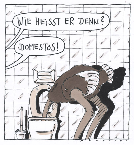 Cartoon: saubermännchen (medium) by Andreas Prüstel tagged strauß,wc,sauberkeit,hygiene,strauß,sauberkeit,wc,hygiene