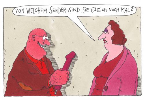 Cartoon: sender (medium) by Andreas Prüstel tagged interview,dildo