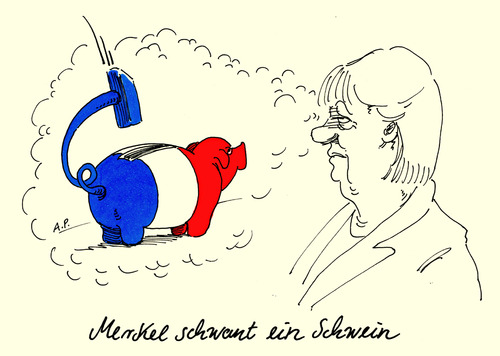 Cartoon: sparkurs (medium) by Andreas Prüstel tagged präsidentschaftswahlen,frankreich,eu,sparkurs,deutschland,merkel,präsidentschaftswahlen,frankreich,eu,sparkurs,deutschland,merkel