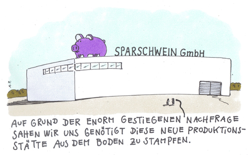Cartoon: sparschwein (medium) by Andreas Prüstel tagged sparen,sparwahn,sparschein,sparen,sparwahn,sparschwein,grund,wahn,geld,finanzen,geiz