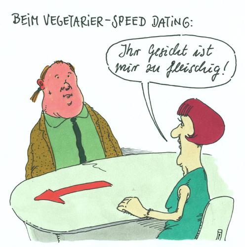 Cartoon: speed dating (medium) by Andreas Prüstel tagged dating,speed,vegetarier,fleischlichkeit,cartoon,karikatur,andreas,pruestel,dating,speed,vegetarier,fleischlichkeit,cartoon,karikatur,andreas,pruestel