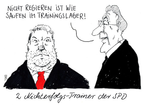 Cartoon: trainingslager (medium) by Andreas Prüstel tagged spd,vorsitzende,beck,müntefering,groko,regierungsbeteiligung,trainingslager,nichterfolgstrainer,cartoon,karikatur,andreas,pruestel,spd,vorsitzende,beck,müntefering,groko,regierungsbeteiligung,trainingslager,nichterfolgstrainer,cartoon,karikatur,andreas,pruestel