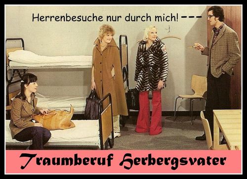 Cartoon: traumberuf (medium) by Andreas Prüstel tagged beruf,traumberuf,herbergsvater,herrenbesuch,cartoon,collage,andreas,pruestel