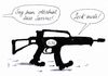Cartoon: abschied (small) by Andreas Prüstel tagged bundeswehr,sturmgewehr,g36,heckler,und,koch,cartoon,karikatur,andreas,pruestel