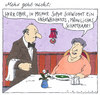 Cartoon: fremdkörper (small) by Andreas Prüstel tagged restaurant,suppe,ober,gast,haar,schamhaar