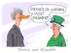 Cartoon: lame duck may (small) by Andreas Prüstel tagged großbritannien,parlamentswahlen,theresa,may,tories,verluste,queen,brexit,cartoon,karikatur,andreas,pruestel