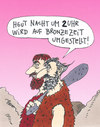 Cartoon: schon wieder (small) by Andreas Prüstel tagged teitumstelleung sommerzeit steinzeit bronzezeit cartoon karikatur