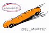 Cartoon: übernahme (small) by Andreas Prüstel tagged opel,peugeot,gm,psa,übernahme,frankreich,baguette,cartoon,karikatur,andreas,pruestel