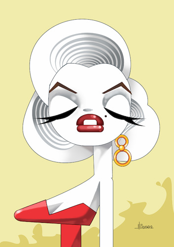 Cartoon: Marilyn Monroe (medium) by Ulisses-araujo tagged marilyn,monroe