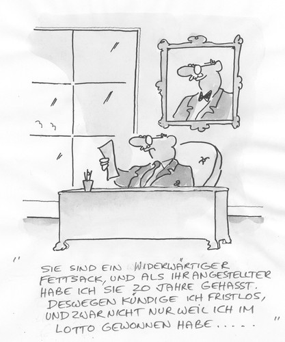 Cartoon: Widerwärtiger Chef (medium) by Peter Gatsby tagged beruf,beruf,arbeit,job,chef,büro,manager