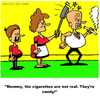 Cartoon: Cigarettes (small) by Cartoonist USA tagged cigarette,cigarettes,smoking,candy,macho,manly,masculine,family,dad,father,halloween,cartoon,comic,mommy,daddy,boy,child