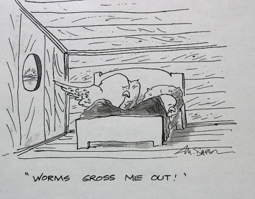 Cartoon: Worms gross me out (medium) by Mike Dater tagged dater,inkroom