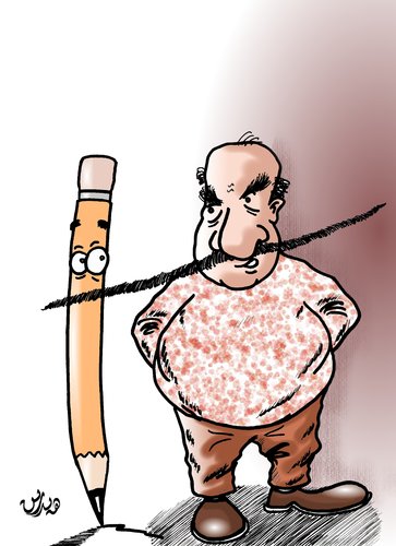 Cartoon: Freedom of expression (medium) by handren khoshnaw tagged handren,khoshnaw