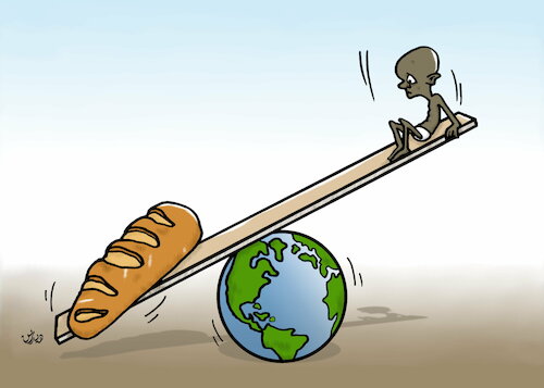Cartoon: people or bread cartoon (medium) by handren khoshnaw tagged handren,khoshnaw,poor,rich,bread,politics,acquiescence