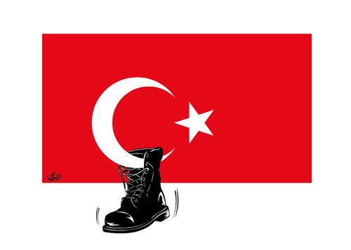 Cartoon: turkeys failed military coup (medium) by handren khoshnaw tagged handren,khoshnaw,turkey,military,coup