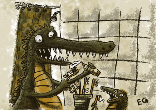 Cartoon: cocodrilos (medium) by ernesto guerrero tagged animals