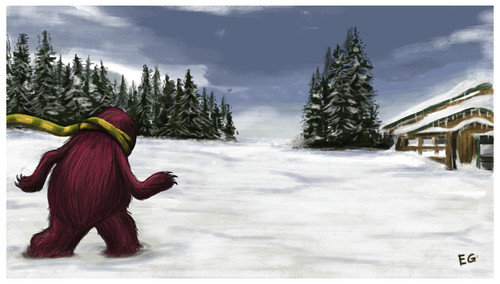 Cartoon: snow monster (medium) by ernesto guerrero tagged monsters