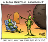 Cartoon: A Dung Beetle Argument (small) by JohnBellArt tagged dung beetle argument bugs shit crap husband wife partner fight angry divorce mad