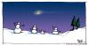 Cartoon: Alienated (small) by JohnBellArt tagged snowman,snowmen,ufo,aliens,alien,spaceship,winter,believe,sighting