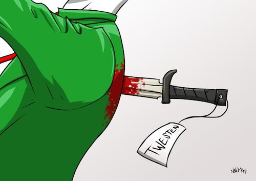 Cartoon: Elke im Rücken (medium) by INovumI tagged elke,twesten,die,grünen,cdu,wechsel,niedersaschen,hannover
