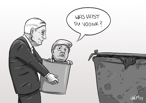 Cartoon: Muellers Müll (medium) by INovumI tagged donald,trump,james,comey,robert,mueller,michael,flynn,russland,russia,wahlen,wahl,vote,votes