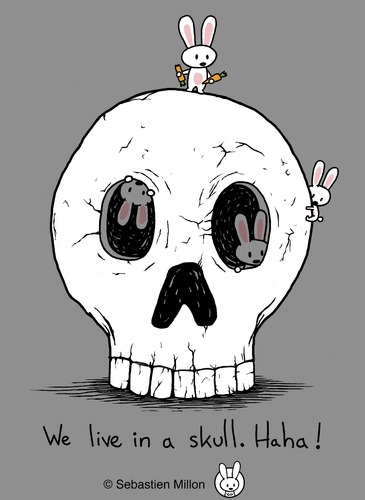 Cartoon: Skull House (medium) by sebreg tagged rabbits,skull,silly