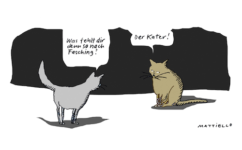 Cartoon: Kater (medium) by Mattiello tagged fasching,kater,katzen,fasching,kater,katzen