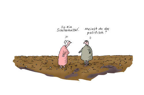 Cartoon: Schlamassel (medium) by Mattiello tagged politik,gesellschaft,politiker,wahlen,konsternation,politik,gesellschaft,politiker,wahlen,konsternation