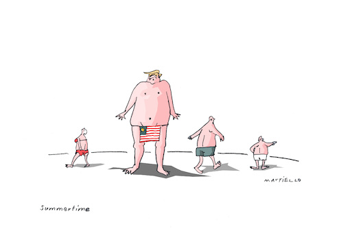 Cartoon: Summertime (medium) by Mattiello tagged sonnnenbaden,bräunen,protzen,sonnnenbaden,bräunen,protzen