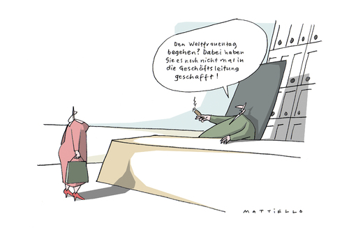 Cartoon: Weltfrauentag (medium) by Mattiello tagged weltfrauentag,gleichberechtigung,frauenrechte,weltfrauentag,frauentag,frauen,frauenquote,quote,gleichberechtigung,arbeit,job