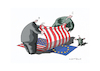 Cartoon: Die Entdeckung Europas (small) by Mattiello tagged konflikt,usa,eu,trump,vorherrschaft,emanzipation