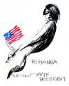 Cartoon: For White President (small) by Marga Ryne tagged paris hilton rihanna president usa