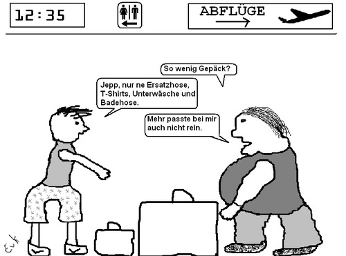 Cartoon: 5XL (medium) by Edzard von Keitz tagged handgepäck,flughafen,gepäck,dick,dünn,4xl,5xl,6xl,7xl