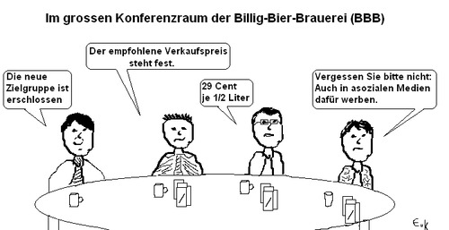 Cartoon: Billigbier (medium) by Edzard von Keitz tagged bier,brauerei,billigbier,soziale,medien,asoziale