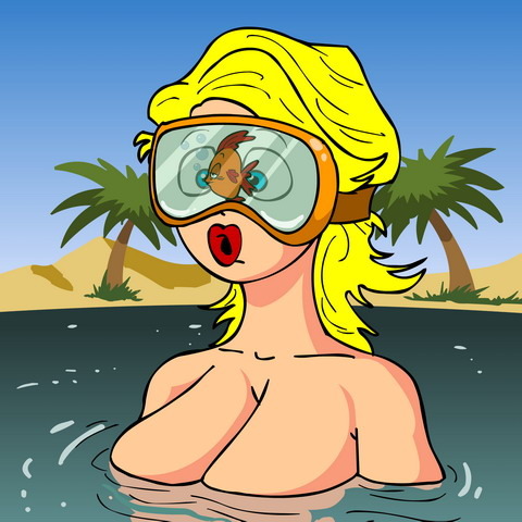 Cartoon: blond woman 1 (medium) by FredCoince tagged blond,girl,humor