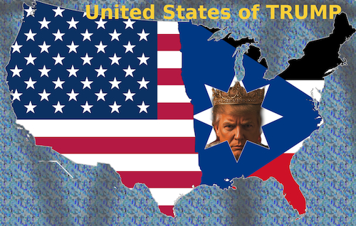 Cartoon: ab sofort (medium) by ab tagged usa,us,trump,president,king,kennedy,center,name,mount,rushmore,profil,ego,kultur,ende,amerika,macht,gier