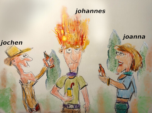 Cartoon: brauchtum (medium) by ab tagged sonnwende,juni,monat,sommer,feuer,wald,fest