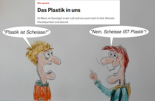 Cartoon: brauner montag (medium) by ab tagged mensch,umwelt,plastik