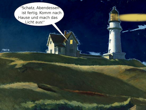 Cartoon: die frau des leuchtturmwärters (medium) by ab tagged meer,wasser,leuchtturm,licht,abend,sicherheit