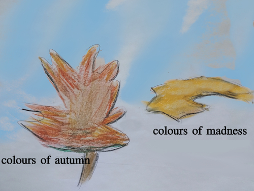 Cartoon: farbenrausch (medium) by ab tagged herbst,farben,leaves,blätter,trump,haare