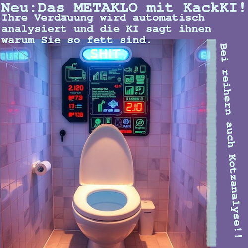 Cartoon: future scheiss (medium) by ab tagged wc,oo,klo,ki,kacke,scheisse,technik,konzerne,zukunft