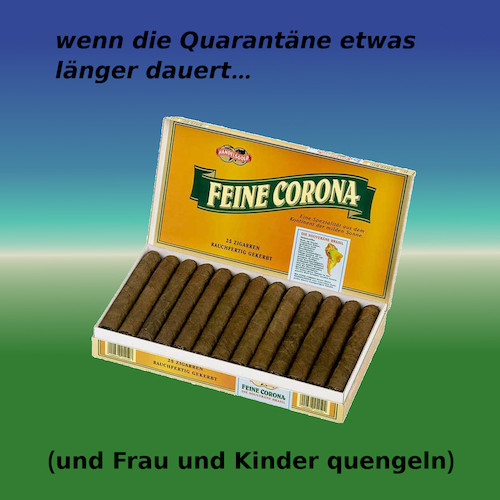 Cartoon: genuß zu hause (medium) by ab tagged virus,zuhause,zigarren