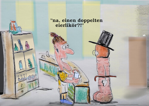 Cartoon: gutes gespür (medium) by ab tagged bar,keeper,gast,getränke